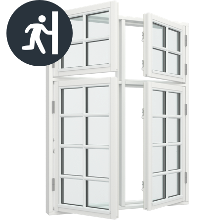 Redningsåbning dannebrogsvindue