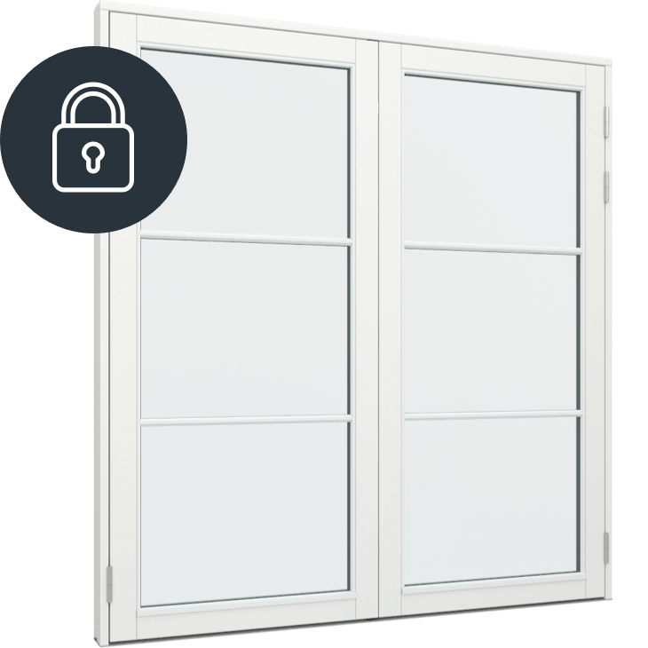 Dobbelt terrassedør nøglelås