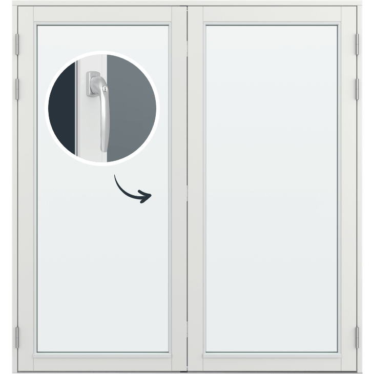 Dobbelt terrassedør med lås