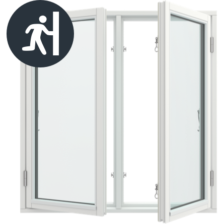 Redningsåbning sidehængtevinduer