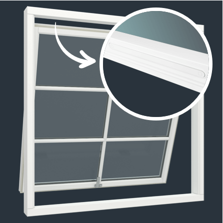 topstyret vindue med udluftningsventil